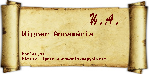 Wigner Annamária névjegykártya